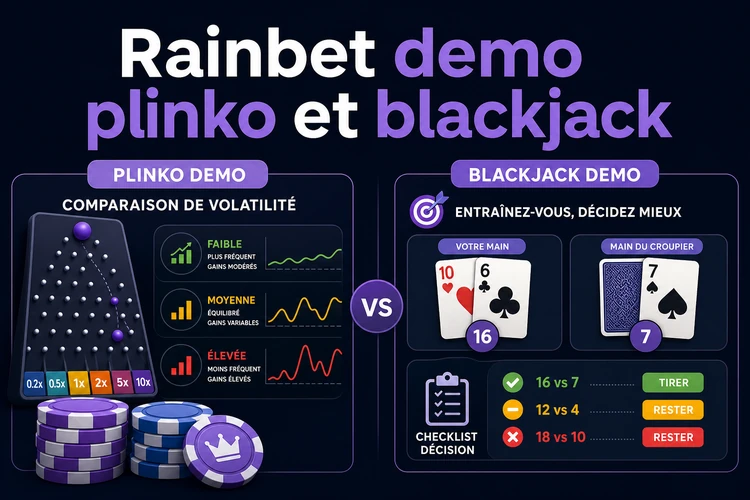 Tester des variantes spécifiques : Rainbet demo plinko et blackjack