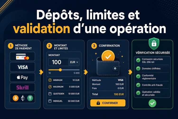 Dépôts, limites et validation d’une opération